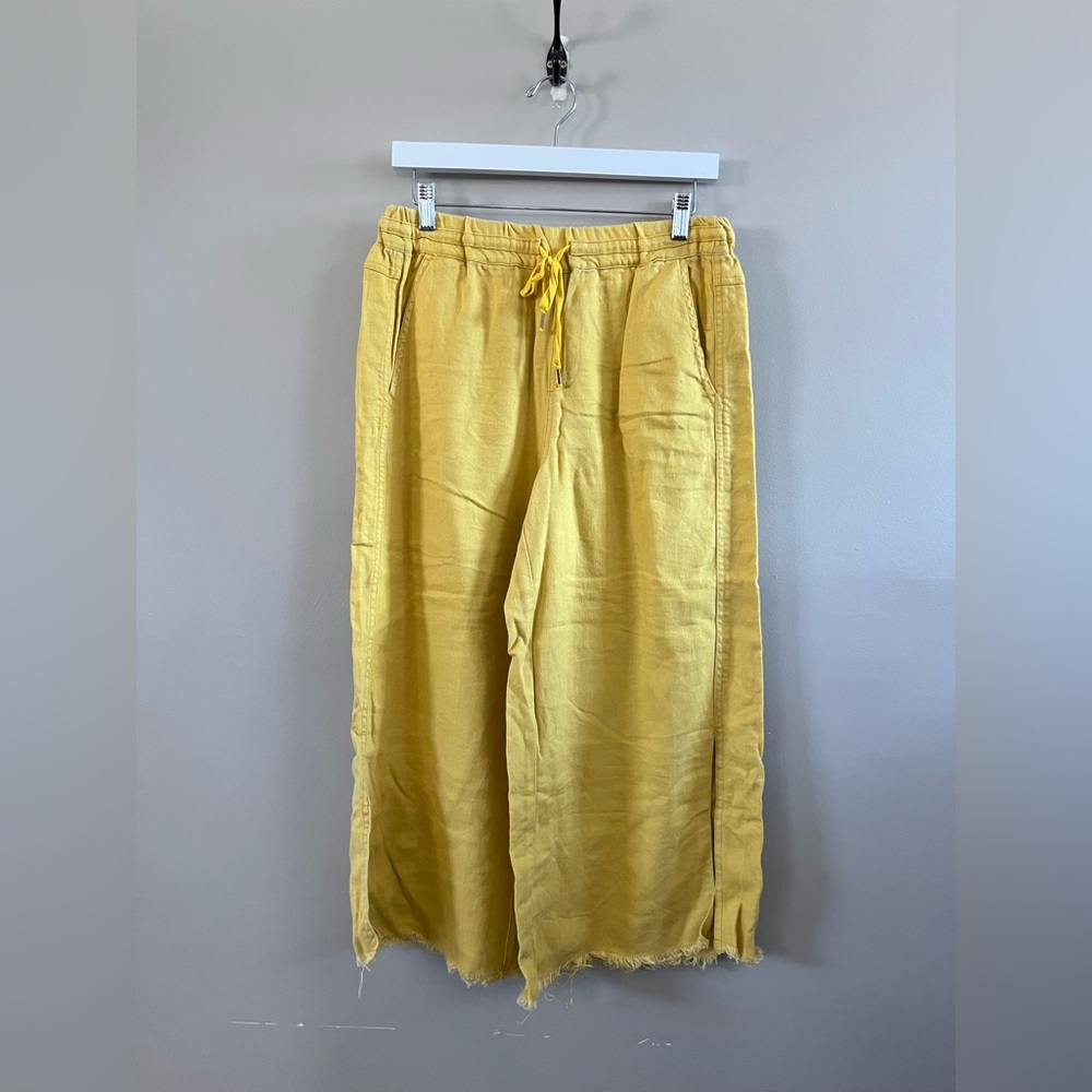 Anthropologie HEI HEI - Wide Leg Pant - Palazzo Yellow Drawstring Summer small